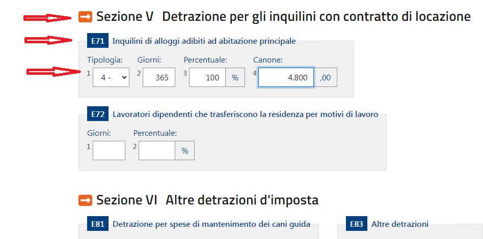 detrazione canone affitto giovani