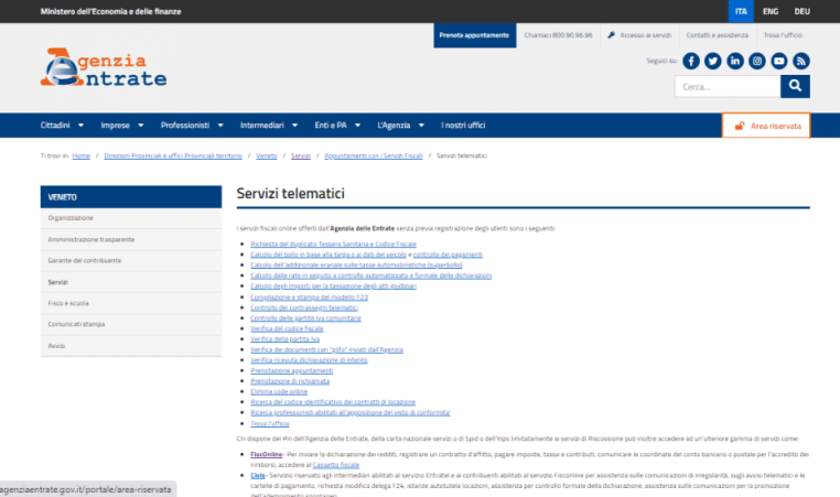 servizi telematici agenzia entrate