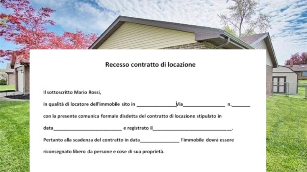 Recesso dal contratto di locazione: Quando è possibile?
